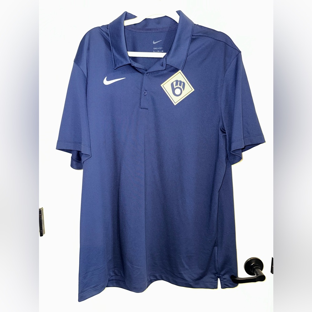 Nike Navy Dri-FIT Polo Shirt- Brewers